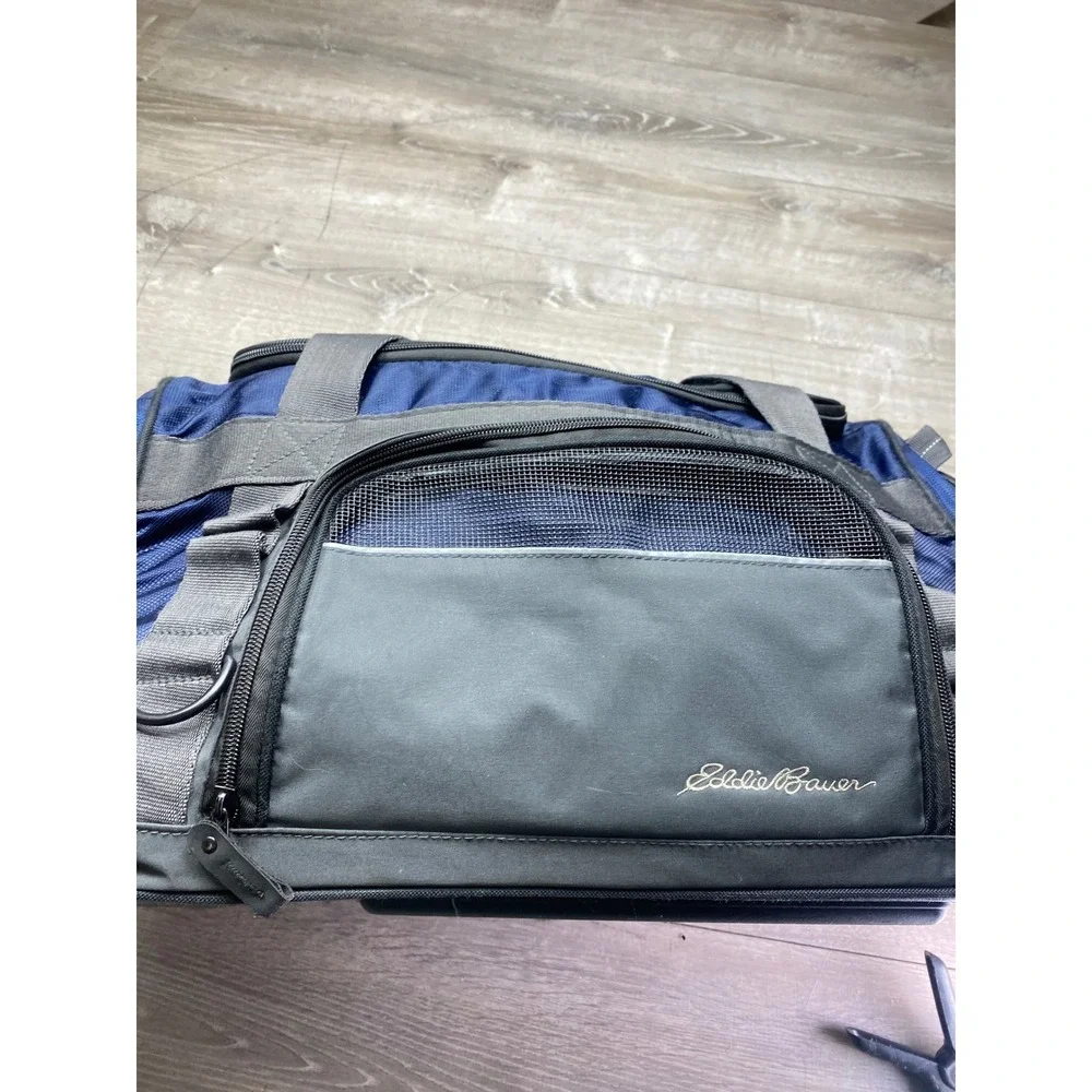 Eddie Bauer Rolling Duffel Bag Unisex Large Blue Gray Travel Luggage Gym Carryon